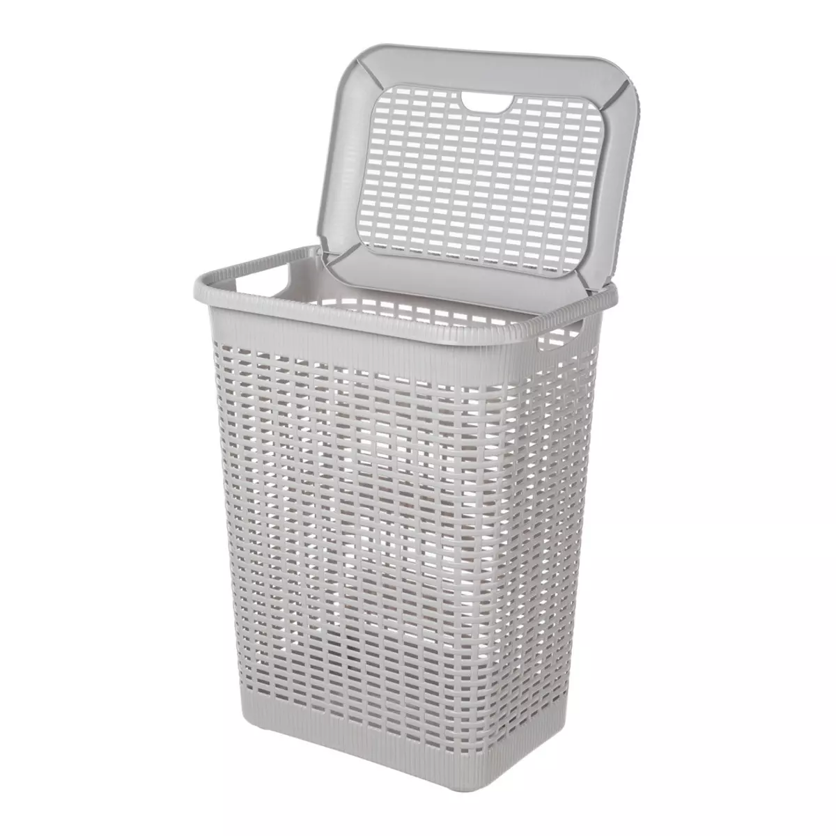 Корзина для белья 50л, светло-серый