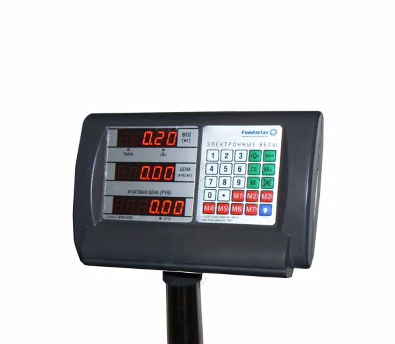 Напольные торговые весы Foodatlas 300кг/100гр ВТН-300