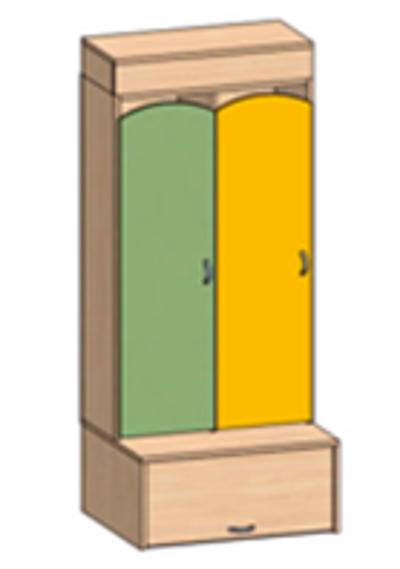 Шкаф 2-секционный с подиумом и вентиляционным коробом