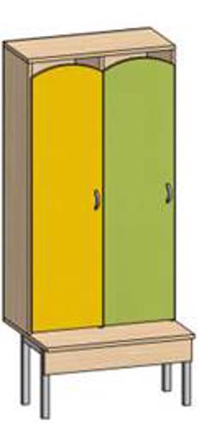 Шкаф 2-секционный с подиумом на металлокаркасе