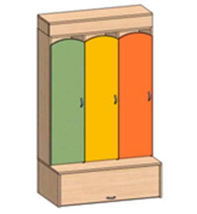 Шкаф 3-секционный с подиумом и вентиляционным коробом