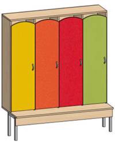 Шкаф 4-секционный с подиумом на металлокаркасе