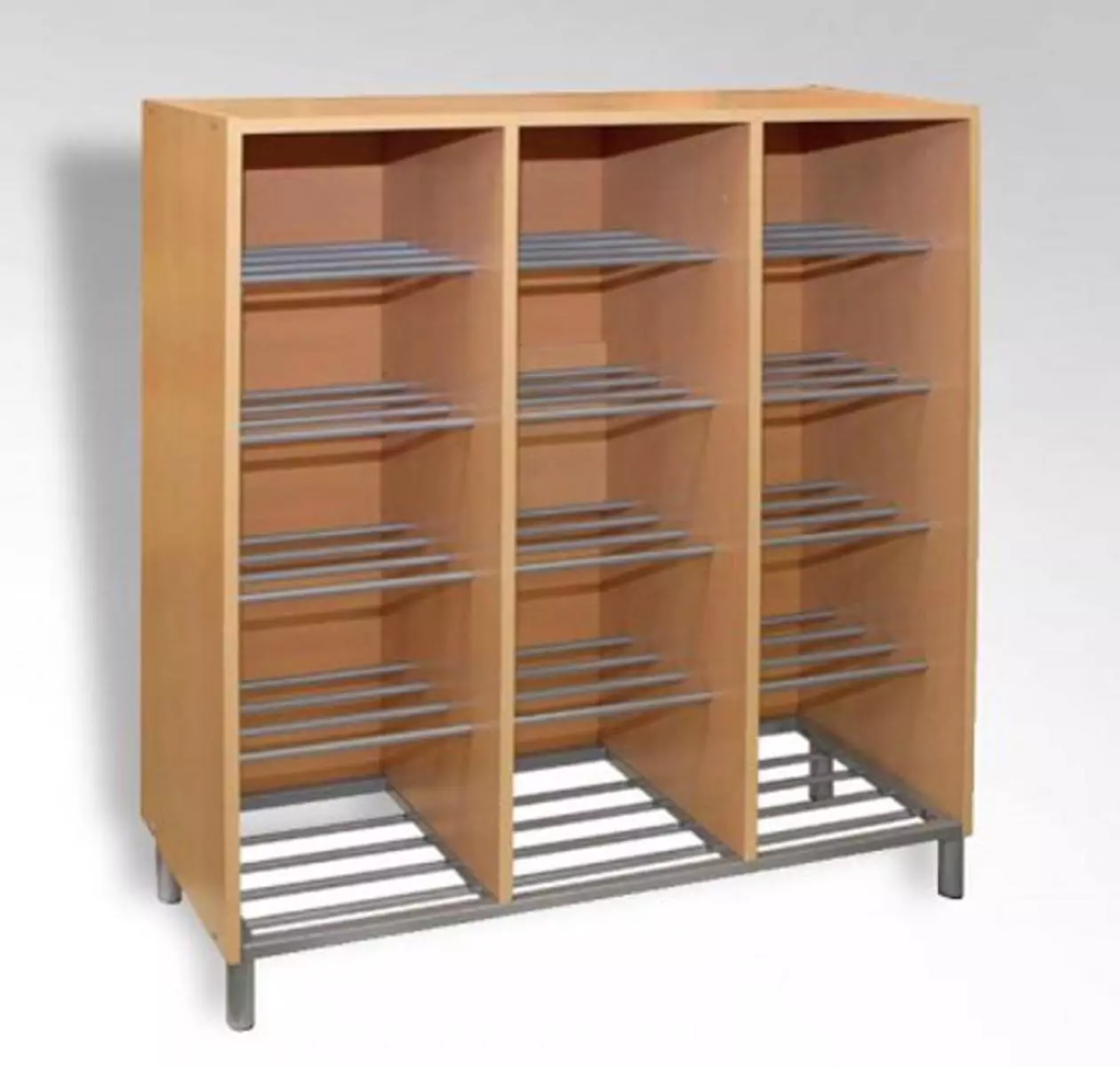 Шкаф под обувь, полки из металлической сетки 1200х300х800мм, дверки с ручками, Короб выполнен из ЛДСП Egger 22/16мм