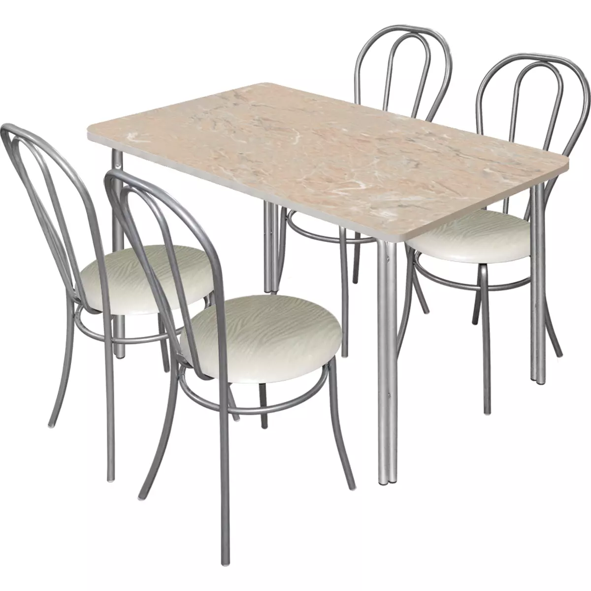 Стол обеденный 4-х местный 1200х700х750мм в комплекте со стульями 4шт