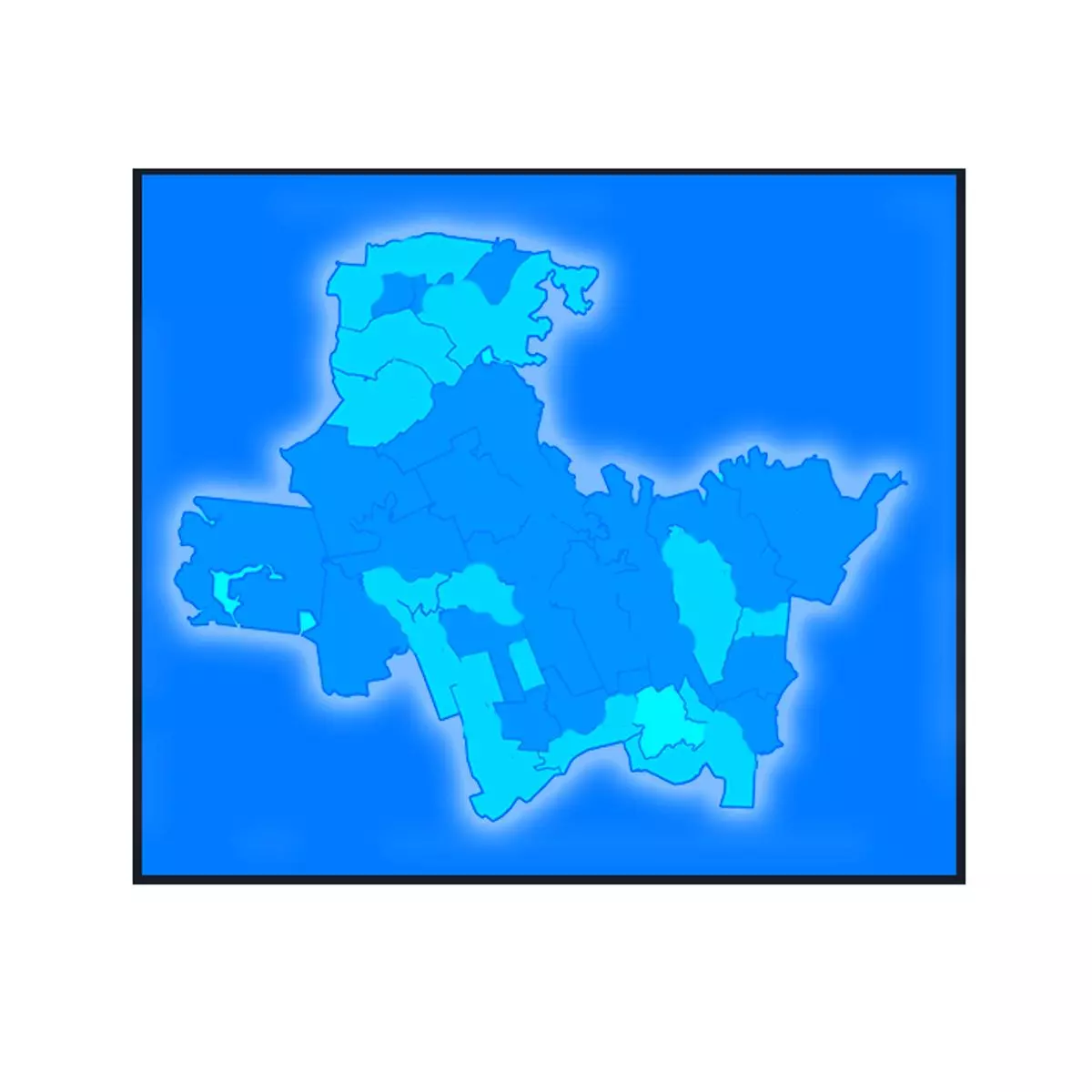 Световой короб с изображением карты